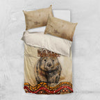 I Love Wombat Bedding Set Australian Aboriginal Art