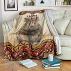 I Love Wombat Blanket Australian Aboriginal Art