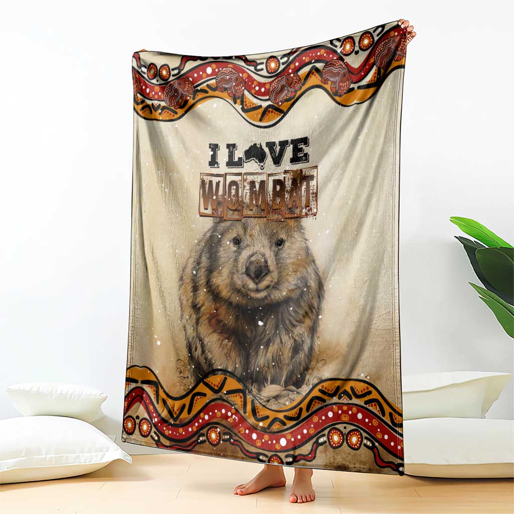 I Love Wombat Blanket Australian Aboriginal Art