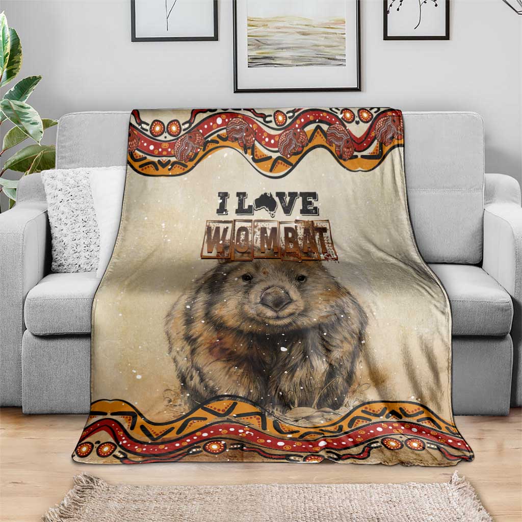 I Love Wombat Blanket Australian Aboriginal Art