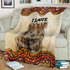 I Love Wombat Blanket Australian Aboriginal Art