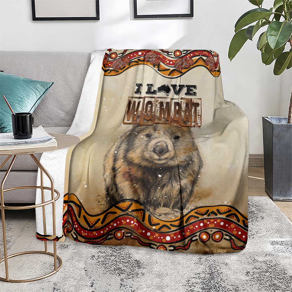 I Love Wombat Blanket Australian Aboriginal Art