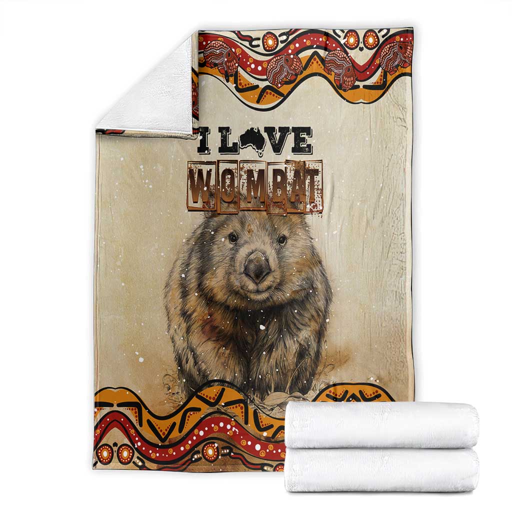 I Love Wombat Blanket Australian Aboriginal Art