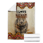 I Love Wombat Blanket Australian Aboriginal Art