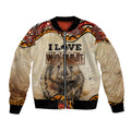 I Love Wombat Bomber Jacket Australian Aboriginal Art