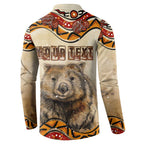 I Love Wombat Button Sweatshirt Australian Aboriginal Art