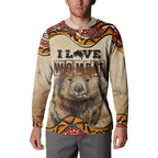 I Love Wombat Button Sweatshirt Australian Aboriginal Art