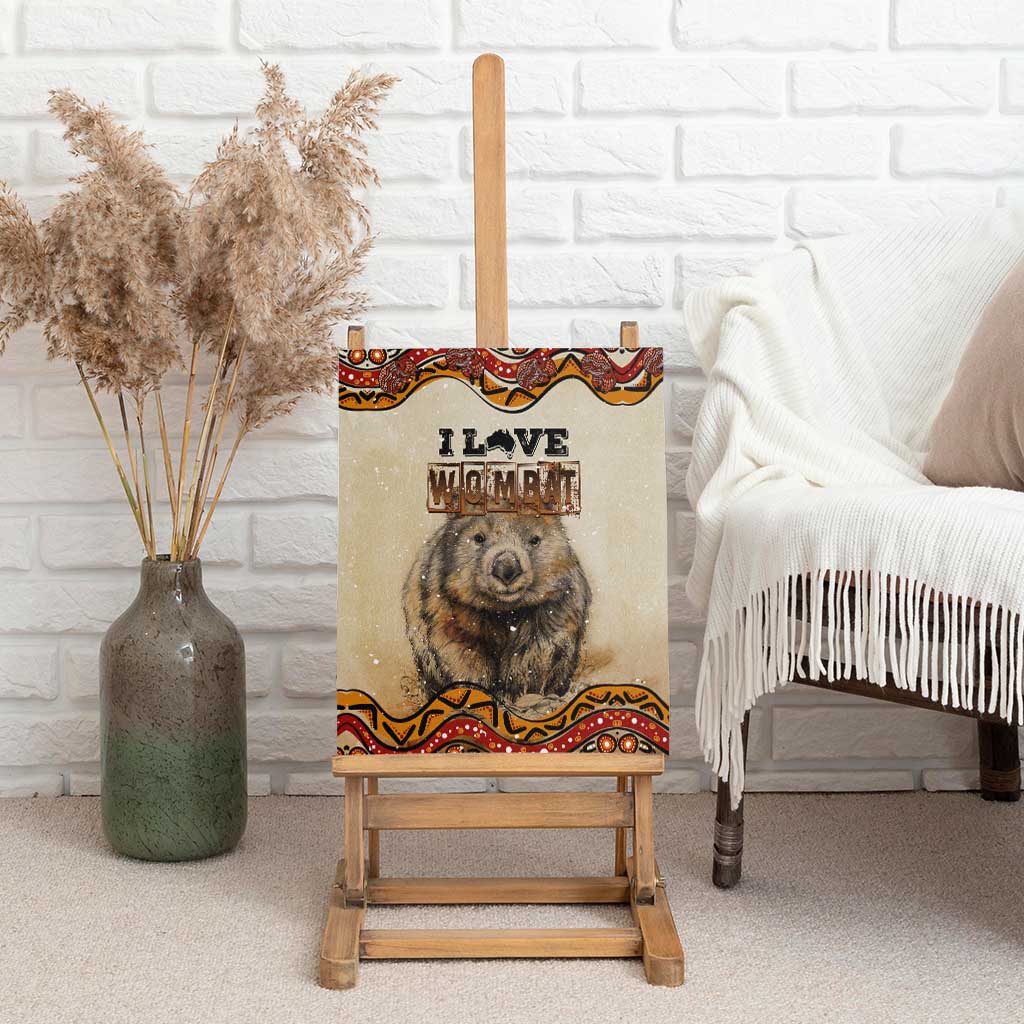 I Love Wombat Canvas Wall Art Australian Aboriginal Art