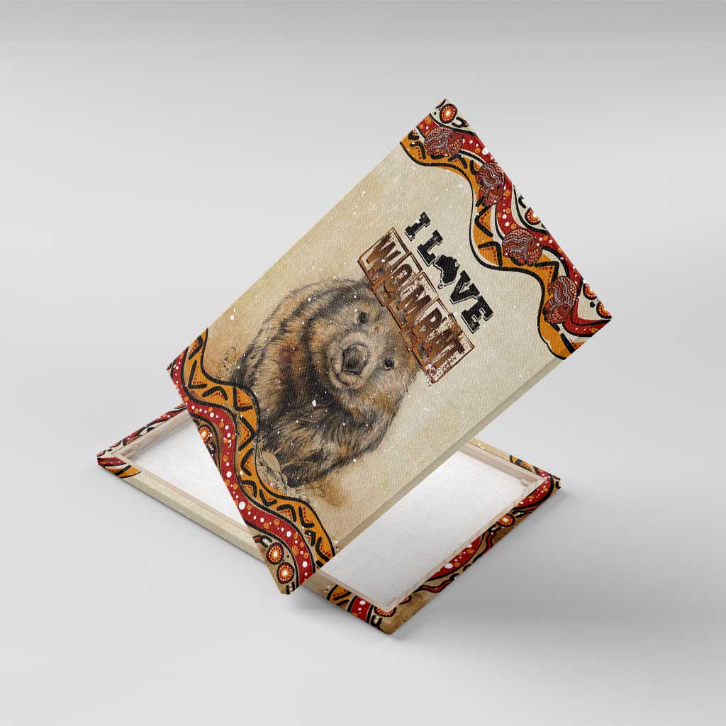 I Love Wombat Canvas Wall Art Australian Aboriginal Art