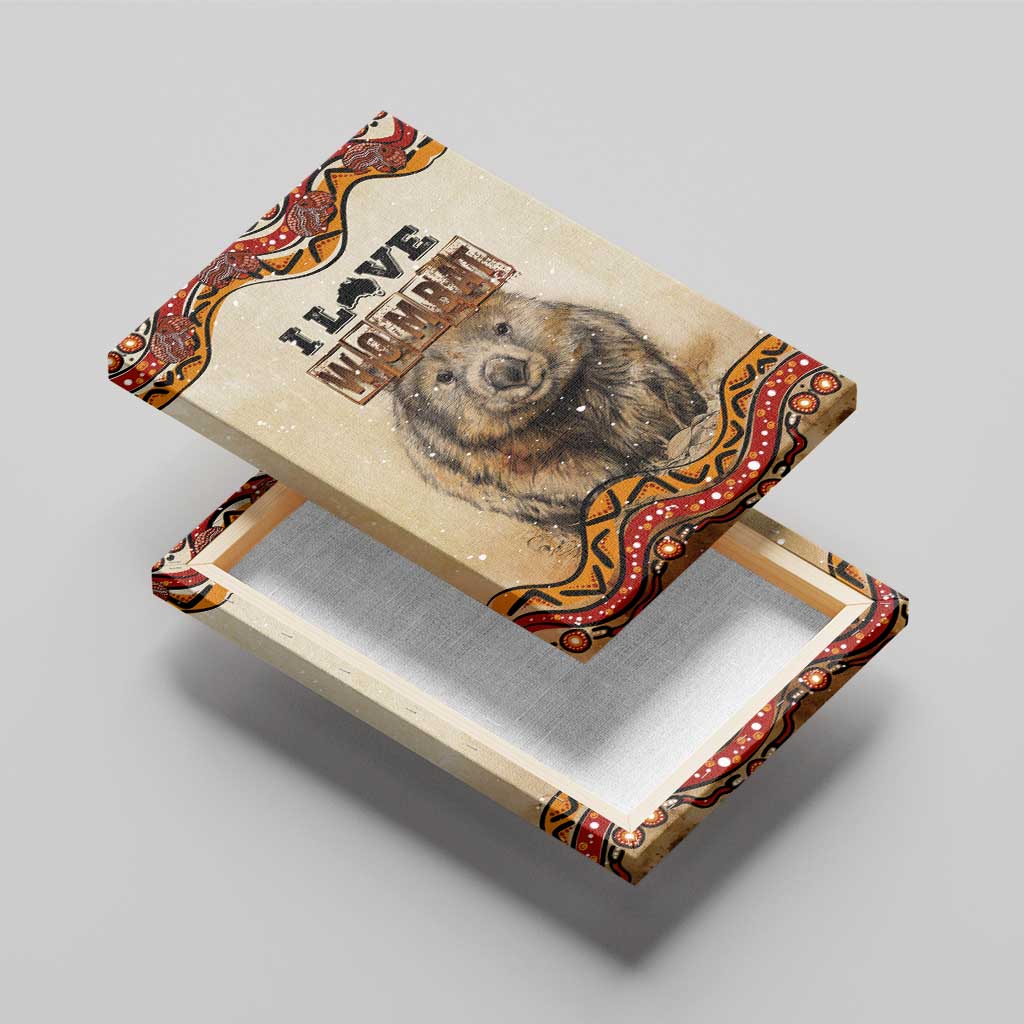 I Love Wombat Canvas Wall Art Australian Aboriginal Art