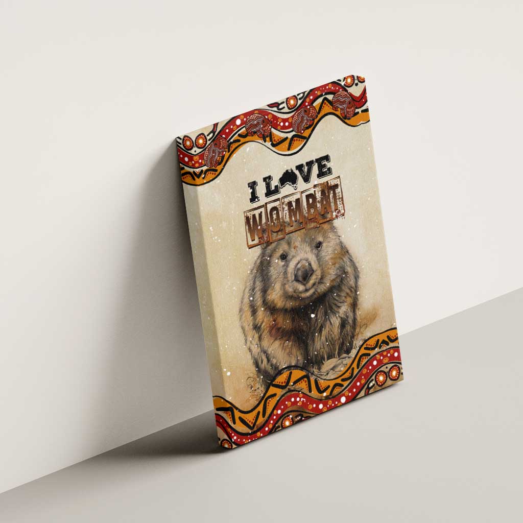 I Love Wombat Canvas Wall Art Australian Aboriginal Art