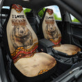 I Love Wombat Car Seat Cover Australian Aboriginal Art
