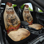 I Love Wombat Car Seat Cover Australian Aboriginal Art