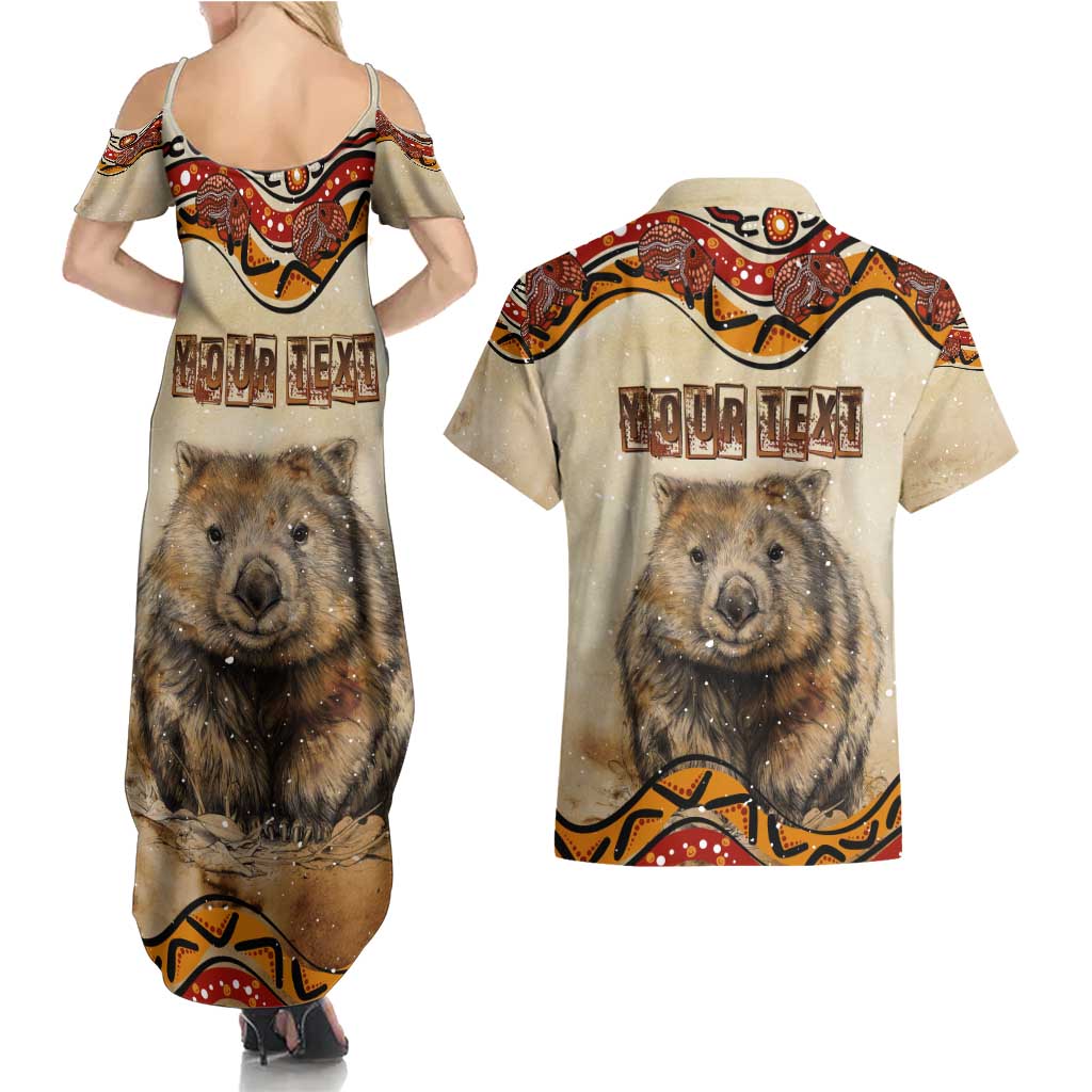 I Love Wombat Couples Matching Summer Maxi Dress and Hawaiian Shirt Australian Aboriginal Art