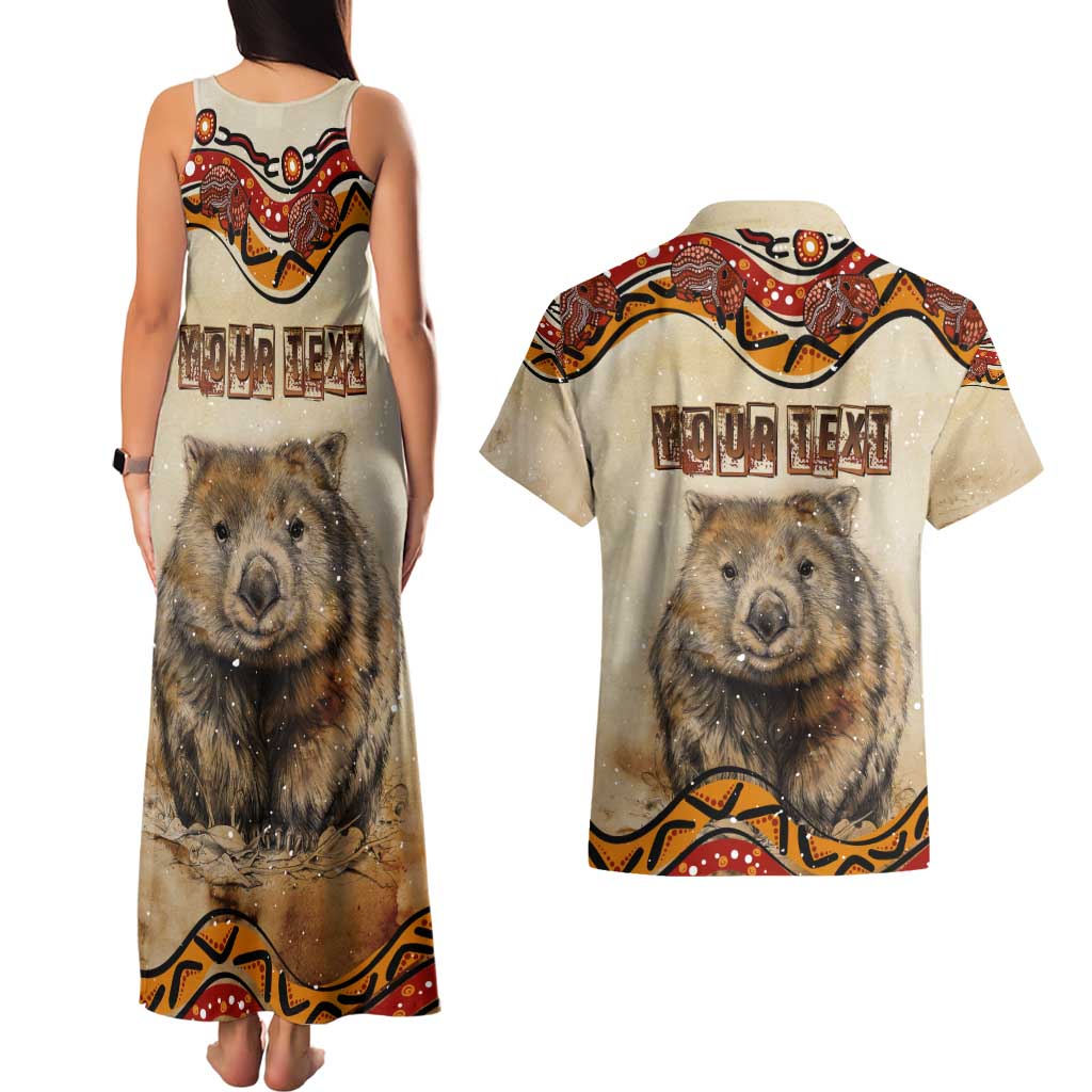 I Love Wombat Couples Matching Tank Maxi Dress and Hawaiian Shirt Australian Aboriginal Art
