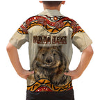 I Love Wombat Family Matching Mermaid Dress and Hawaiian Shirt Australian Aboriginal Art