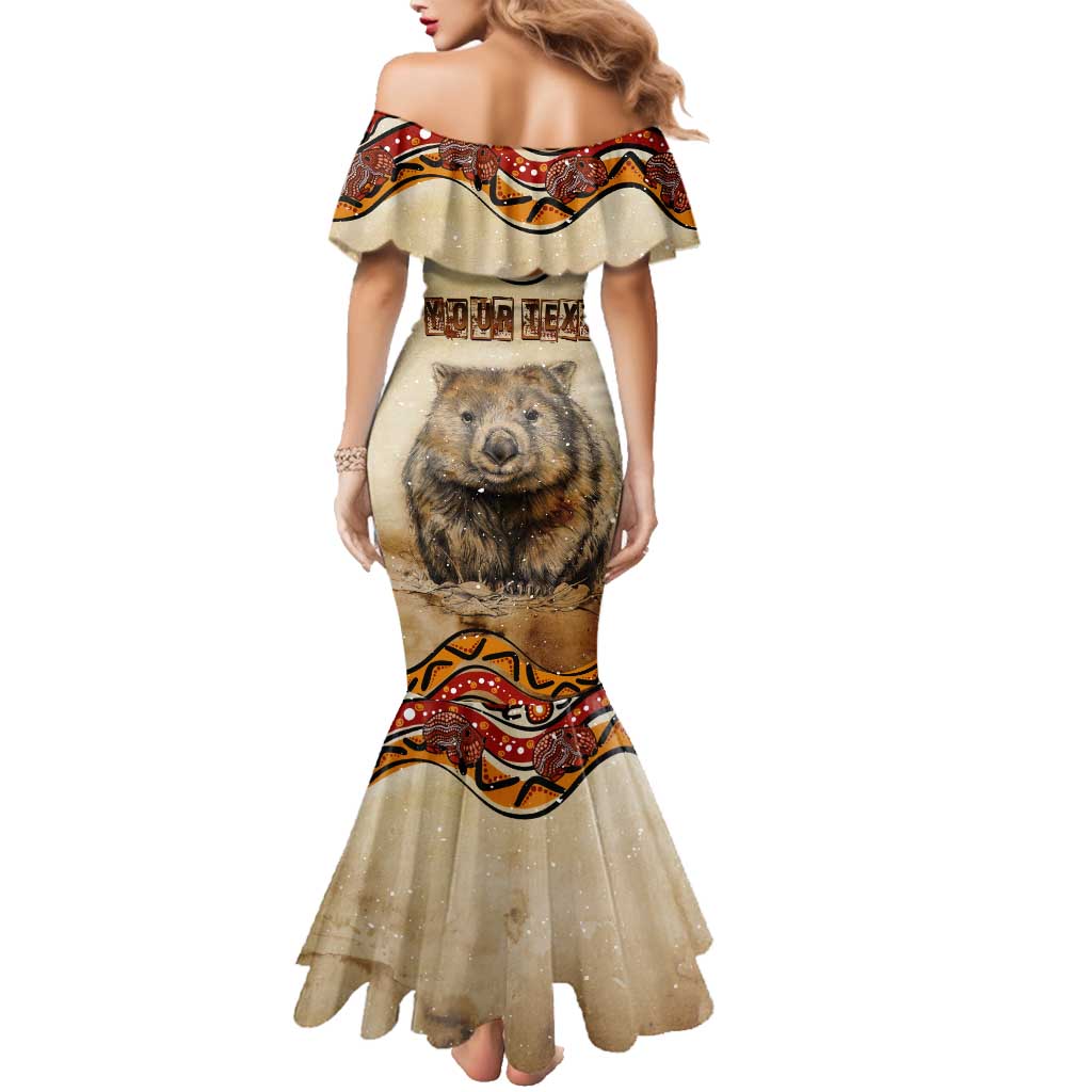 I Love Wombat Family Matching Mermaid Dress and Hawaiian Shirt Australian Aboriginal Art