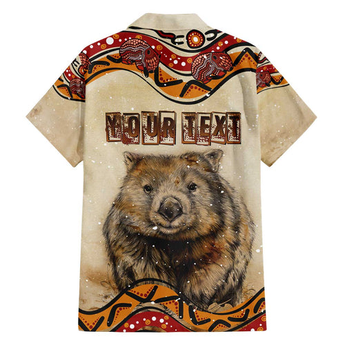 I Love Wombat Family Matching Off Shoulder Short Dress and Hawaiian Shirt Australian Aboriginal Art