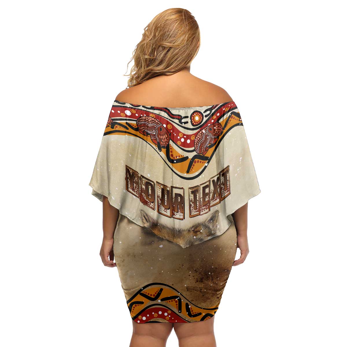 I Love Wombat Family Matching Off Shoulder Short Dress and Hawaiian Shirt Australian Aboriginal Art