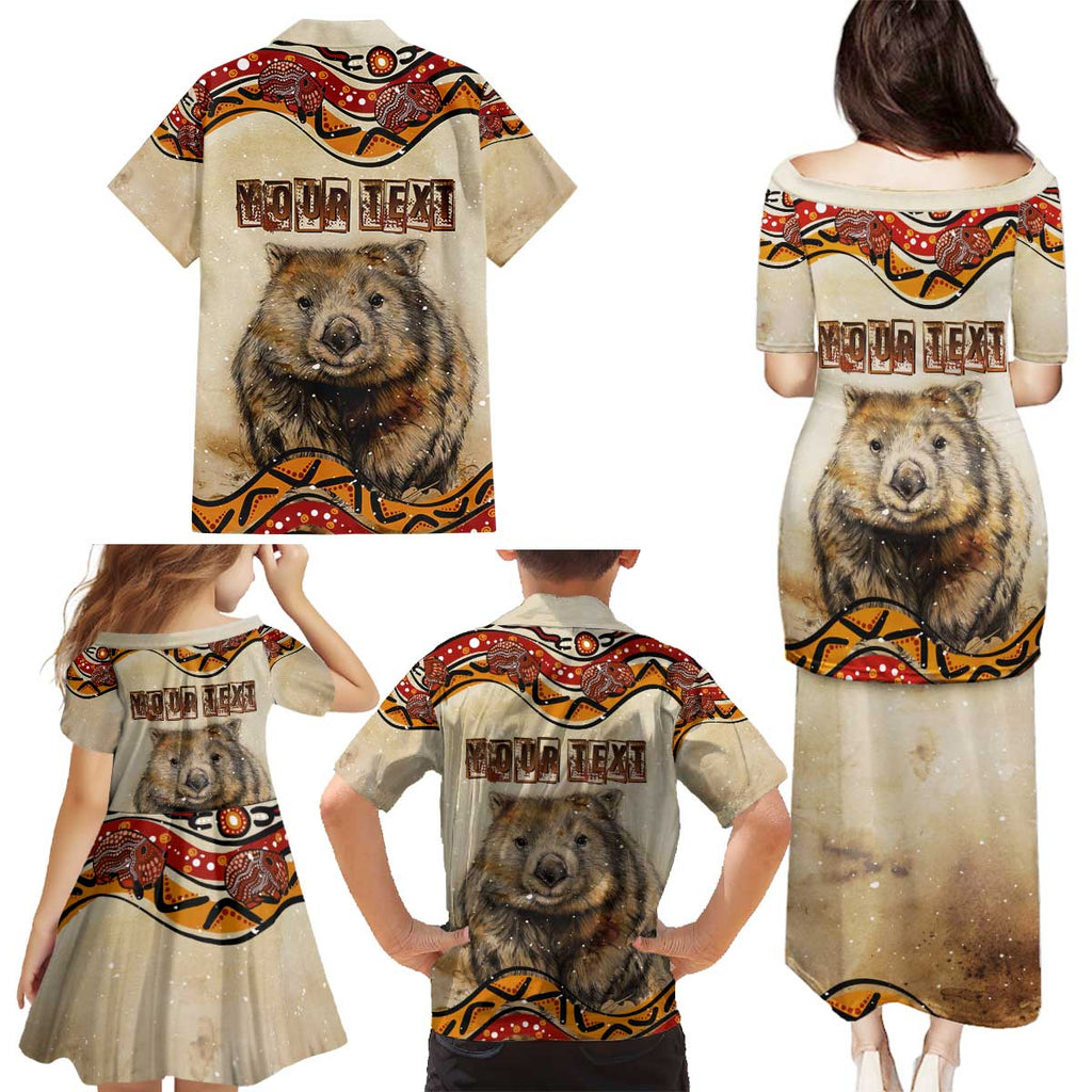 I Love Wombat Family Matching Puletasi and Hawaiian Shirt Australian Aboriginal Art