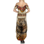 I Love Wombat Family Matching Summer Maxi Dress and Hawaiian Shirt Australian Aboriginal Art