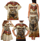 I Love Wombat Family Matching Tank Maxi Dress and Hawaiian Shirt Australian Aboriginal Art