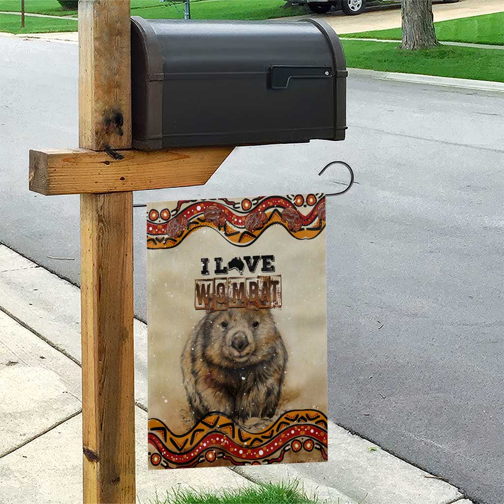 I Love Wombat Garden Flag Australian Aboriginal Art