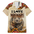 I Love Wombat Hawaiian Shirt Australian Aboriginal Art