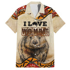 I Love Wombat Hawaiian Shirt Australian Aboriginal Art