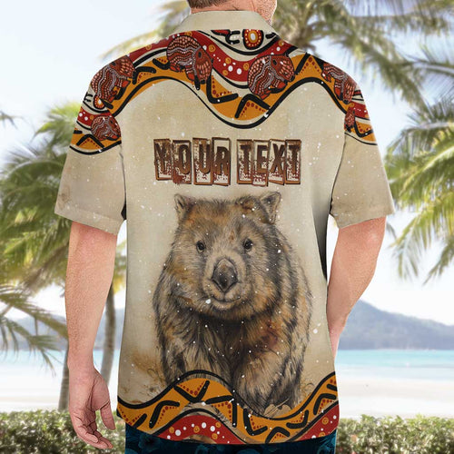 I Love Wombat Hawaiian Shirt Australian Aboriginal Art
