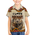 I Love Wombat Hawaiian Shirt Australian Aboriginal Art
