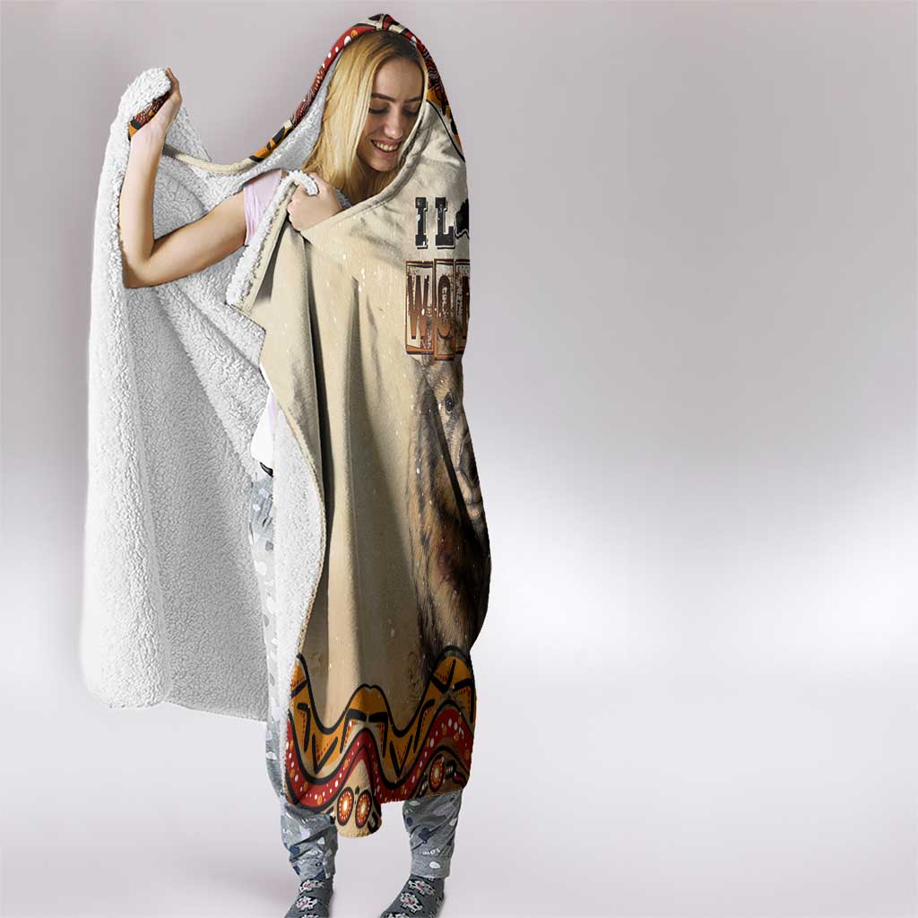I Love Wombat Hooded Blanket Australian Aboriginal Art