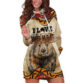 I Love Wombat Hoodie Dress Australian Aboriginal Art