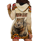 I Love Wombat Hoodie Dress Australian Aboriginal Art