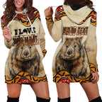 I Love Wombat Hoodie Dress Australian Aboriginal Art