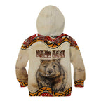 I Love Wombat Kid Hoodie Australian Aboriginal Art