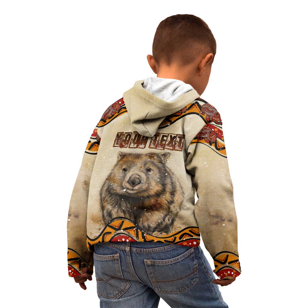 I Love Wombat Kid Hoodie Australian Aboriginal Art