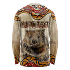 I Love Wombat Long Sleeve Shirt Australian Aboriginal Art