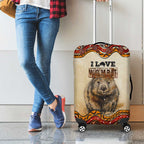 I Love Wombat Luggage Cover Australian Aboriginal Art
