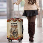I Love Wombat Luggage Cover Australian Aboriginal Art
