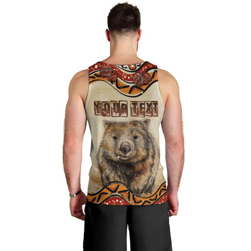 I Love Wombat Men Tank Top Australian Aboriginal Art