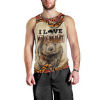 I Love Wombat Men Tank Top Australian Aboriginal Art