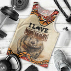 I Love Wombat Men Tank Top Australian Aboriginal Art