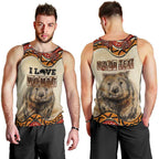 I Love Wombat Men Tank Top Australian Aboriginal Art