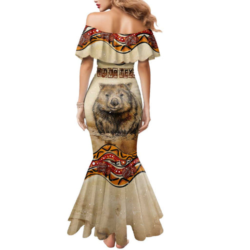 I Love Wombat Mermaid Dress Australian Aboriginal Art