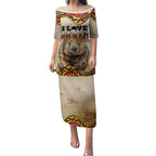 I Love Wombat Puletasi Australian Aboriginal Art