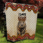 I Love Wombat Quilt Australian Aboriginal Art