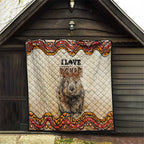 I Love Wombat Quilt Australian Aboriginal Art