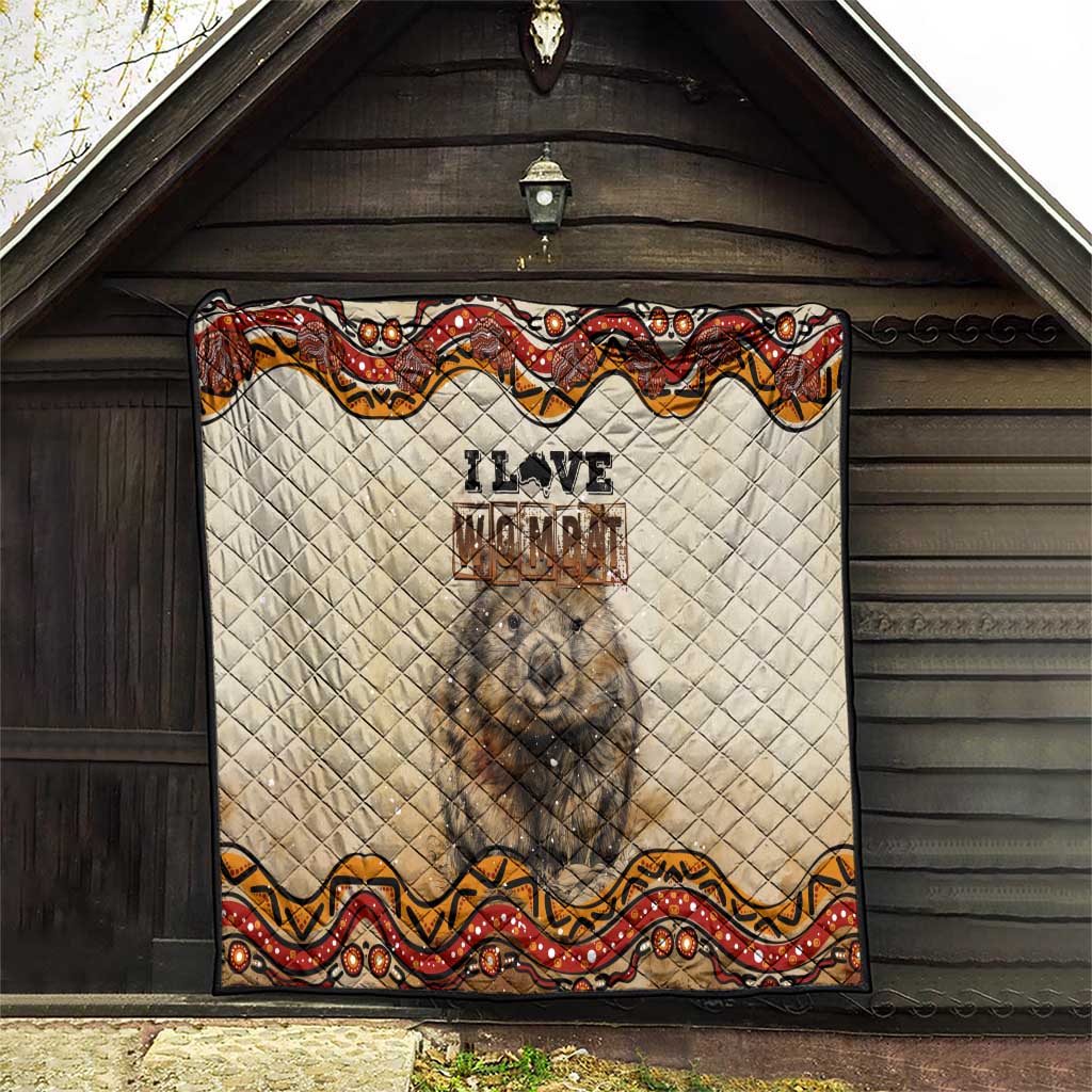 I Love Wombat Quilt Australian Aboriginal Art