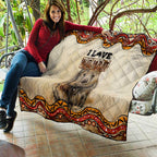 I Love Wombat Quilt Australian Aboriginal Art
